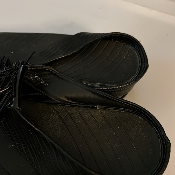 Black Beaded Sandals - Picture 3 of 3